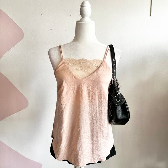 Pink Lace Tank Top, Coquette, Balletcore, Romantic,‎ Soft Girl, Fairycore - Picture 1 of 4